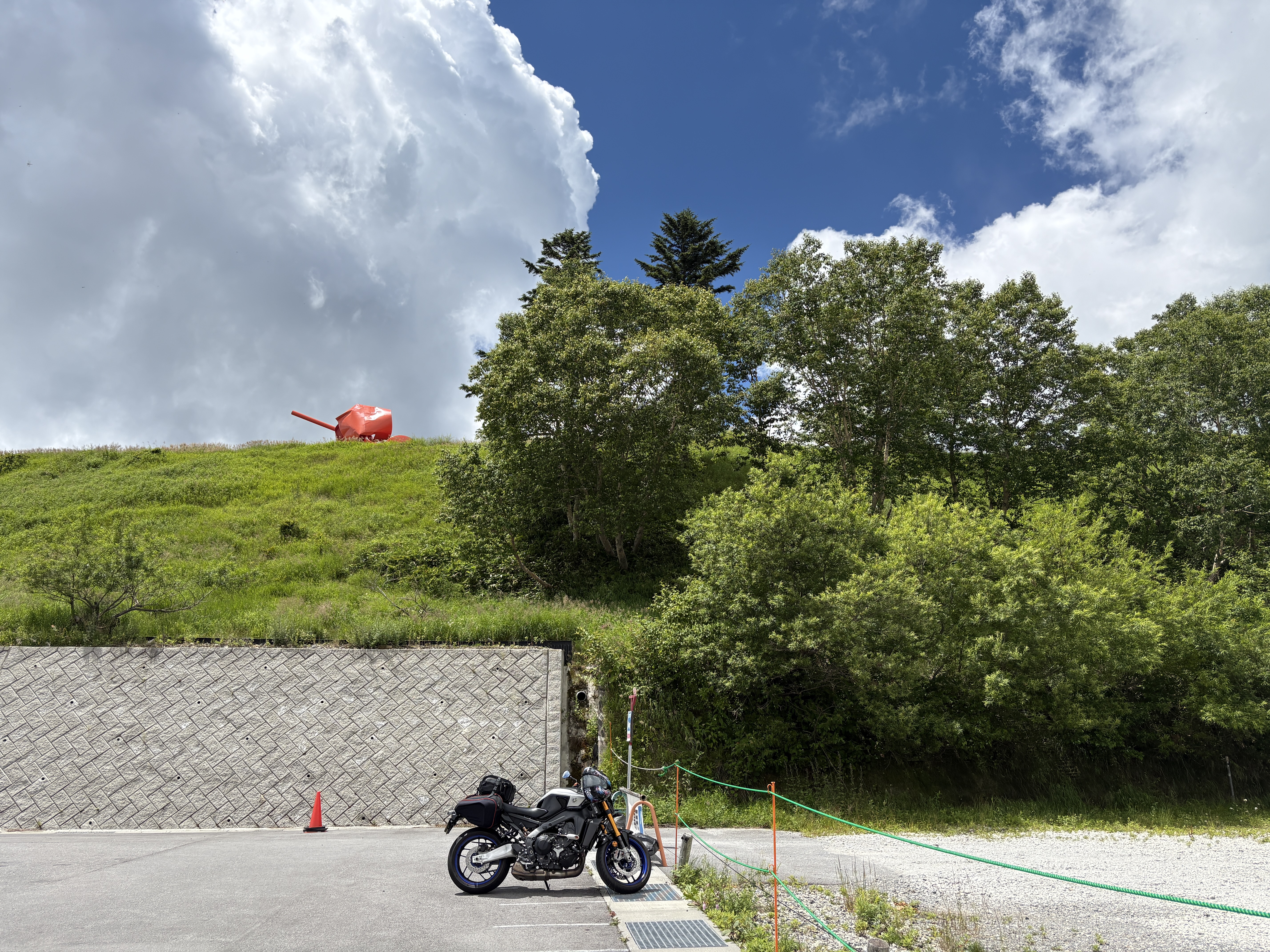美ヶ原高原の駐車場で